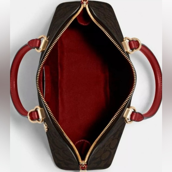 NWT💃Coach Katy Satchel Crossbody In Signature Canvas Purse - Picture 6 of 8